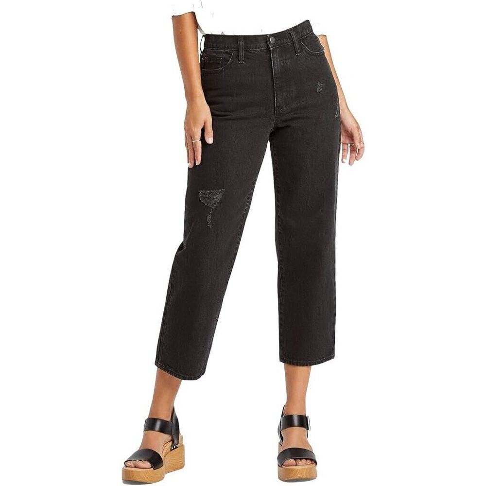 Universal Thread Jeans Womens‎ 00 Fits 0 Black Denim Vintage Straight W26 L26